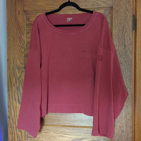 CALIA by Carrie Underwood Tops - Calia Oversized Thick 100% Cotton Long Sleeve Rust Top Size XXL